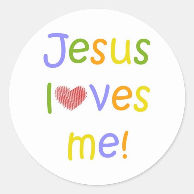 Adesivo Jesus ama-me Sticker//White (Frente)