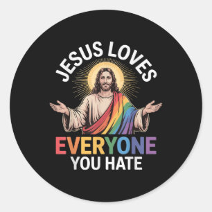 Adesivo Jesus ama todos que você odeia