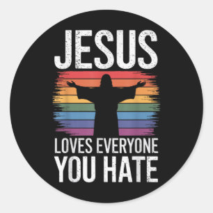 Adesivo Jesus ama todos que você odeia
