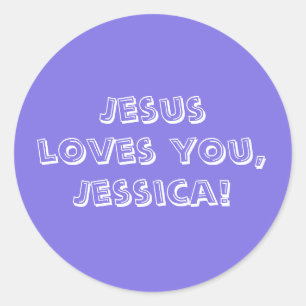 Adesivo Jesus ama você (adicione um nome ou exclua)