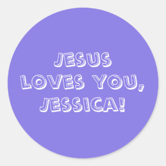 Adesivo Jesus ama você (adicione um nome ou exclua)