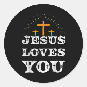 Adesivo Jesus Ama Você Cruz Cristã Fé