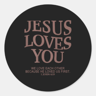 Adesivo Jesus Ama Você Jovem Cristão Deus Bom Menino Filho
