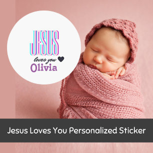 Adesivo Jesus ama você personalizado