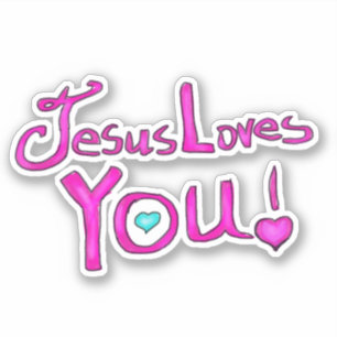 Adesivo Jesus Ama Você Rosa 