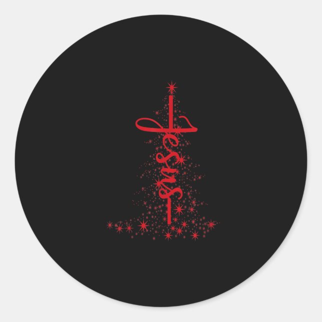 Adesivo Jesus Amor | Estrelas cristãs da árvore de Natal J (Frente)