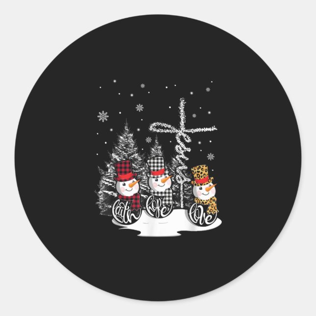Adesivo Jesus Amor | Jesus Faith Hope Love Snowman (Frente)