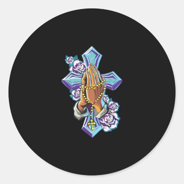 Adesivo Jesus Amor | Mão Cruzada Jesus Cristo Fé (Frente)