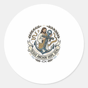 Adesivo Jesus Âncora Esperança Selo Jesus Âncora Esperança