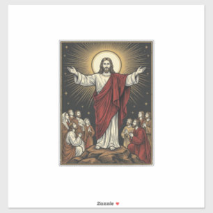 Adesivo Jesus Antigo Glória Radiante Gravação Cristã De