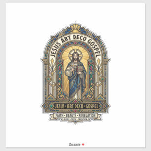 Adesivo Jesus Art Deco Evangelho Jesus Art Deco Fé Cristã