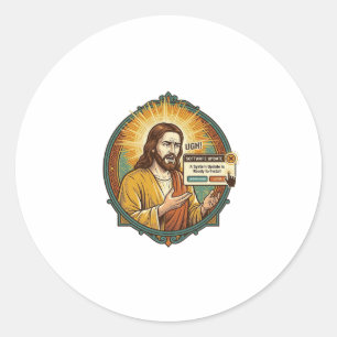 Adesivo Jesus Atualização de Software Irritante Pop Up Hum