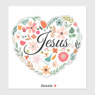 Adesivo Jesus Boho Christian Heart Motif Inspirational