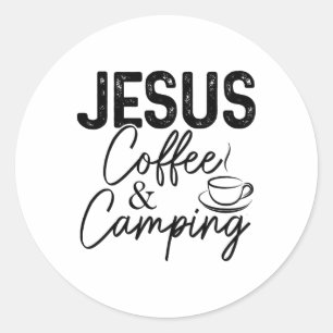 Adesivo Jesus Café E Camping Cristão Camper Natureza L
