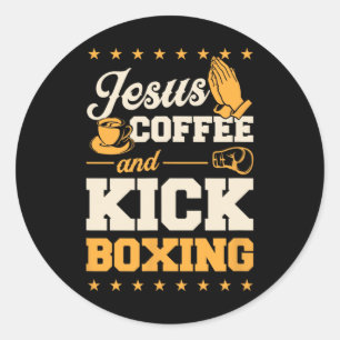 Adesivo Jesus Café e Kickboxing Engraçado Fofo Cristão K