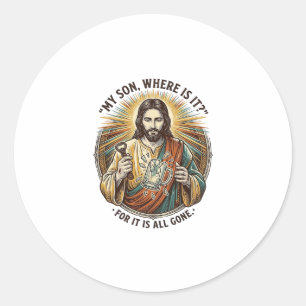 Adesivo Jesus Caneca De Cerveja Quebrada Vazia Barman Bebe