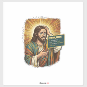 Adesivo Jesus chorando Erro de sintaxe Codificação Program