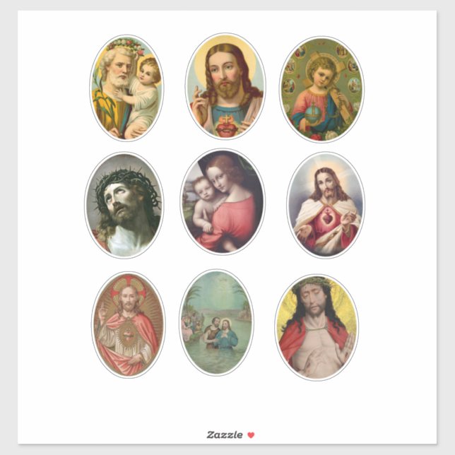 Adesivo Jesus Christ mother mary joseph holy family art (Folha)