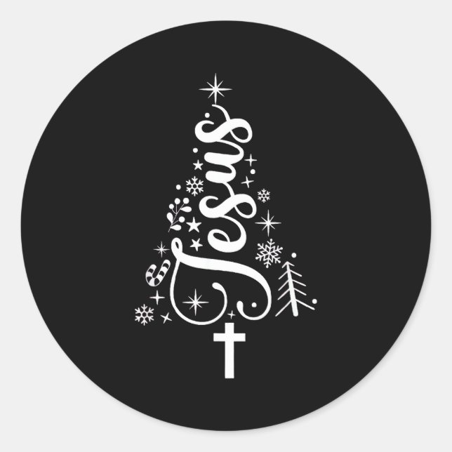 Adesivo Jesus Christmas Tree Bible Verse  (Frente)