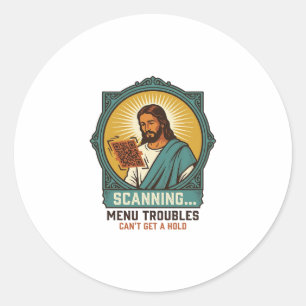 Adesivo Jesus Código QR Borroso Não Funciona Menu Humor Té