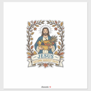 Adesivo Jesus Colheita de Outono Fé Jesus Colheita de Outo