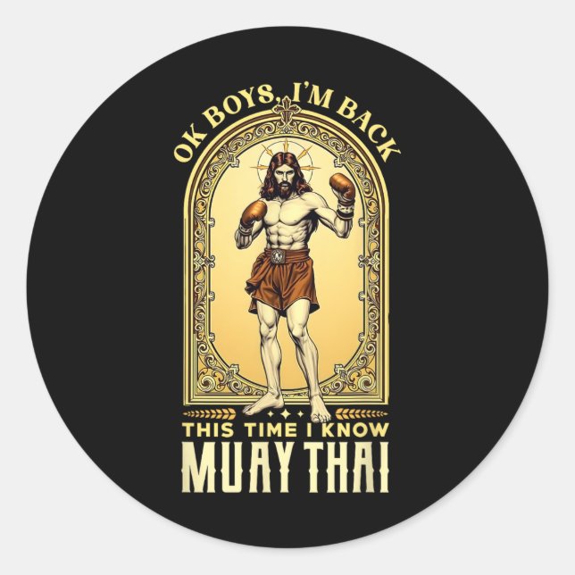Adesivo Jesus conhece Muay Thai Boxing Mma (Frente)