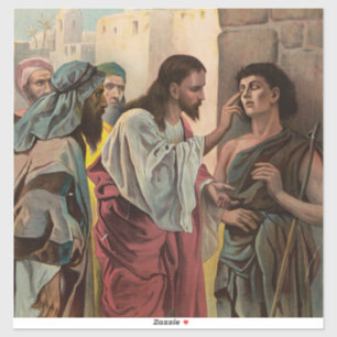 Adesivo Jesus Cristo curando o homem cego