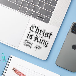 Adesivo Jesus Cristo É Rei Arte Grunge Gothic Blackletter