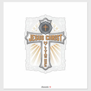 Adesivo Jesus Cristo Minha Esperança Viva Cruz Vintage
