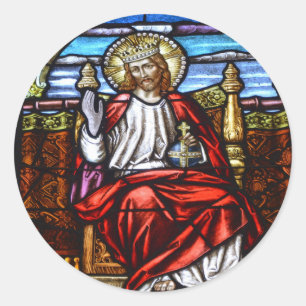 Adesivo Jesus Cristo no trono, vidro manchado