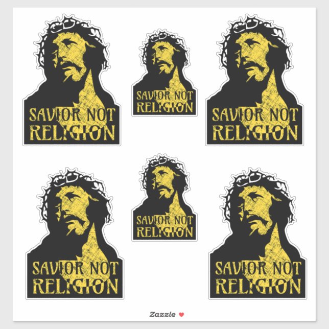 Adesivo Jesus Cristo - Salvador Não Religião (Folha)