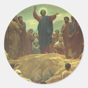Adesivo Jesus Cristo Sermão no Monte, Religião Vintage