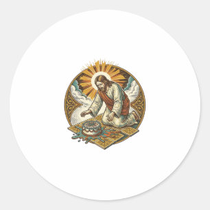 Adesivo Jesus Derrubou Bolo De Aniversário No Rosto No Chã