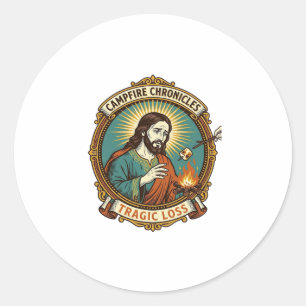 Adesivo Jesus Derrubou Marshmallow Fogueira Festa Falha Hu