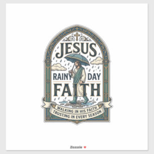 Adesivo Jesus Dia Chuvoso Fé Jesus Dia Chuvoso Fé Cristã