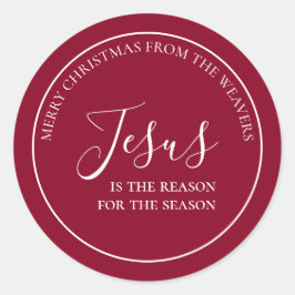 Adesivo Jesus é a razão | Natal Vermelho Personalizado