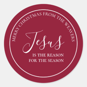 Adesivo Jesus é a razão Natal Vermelho Personalizado