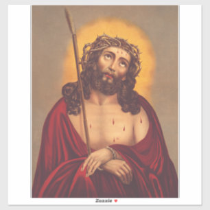 Adesivo Jesus é coroado com uma coroa de espinhos
