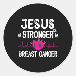Adesivo Jesus É Mais Forte Que O Cancer Da Mama Cristão Aw