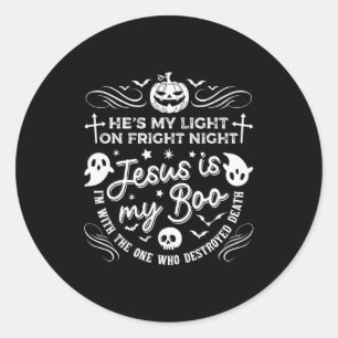 Adesivo Jesus É Meu Boo Halloween Cristão Fantasma Abóbora