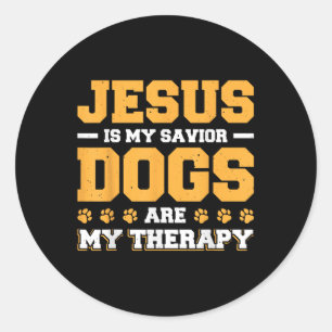 Adesivo Jesus É Meu Cachorro Salvador É Minha Terapia