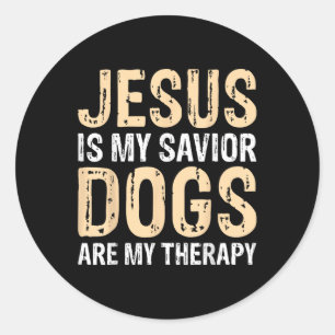 Adesivo Jesus É Meu Cachorro Salvador É Minha Terapia _1