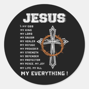 Adesivo Jesus é Meu Deus Meu Rei Meu Salvador Presente Cri