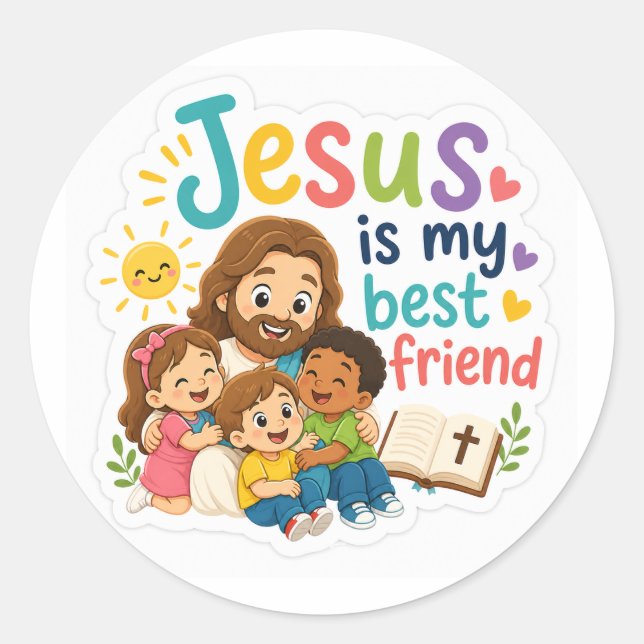 Adesivo Jesus É Meu Melhor Amigo (Frente)