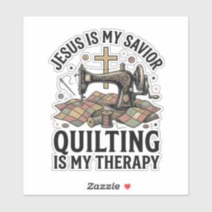 Adesivo Jesus É Meu Salvador Quilting É Minha Terapia
