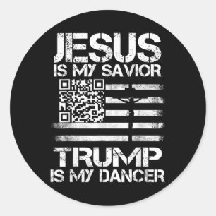Adesivo Jesus É Meu Salvador Trump É Meu Dançarino Qr Trum