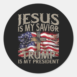 Adesivo Jesus é meu salvador Trump é meu presidente 2024