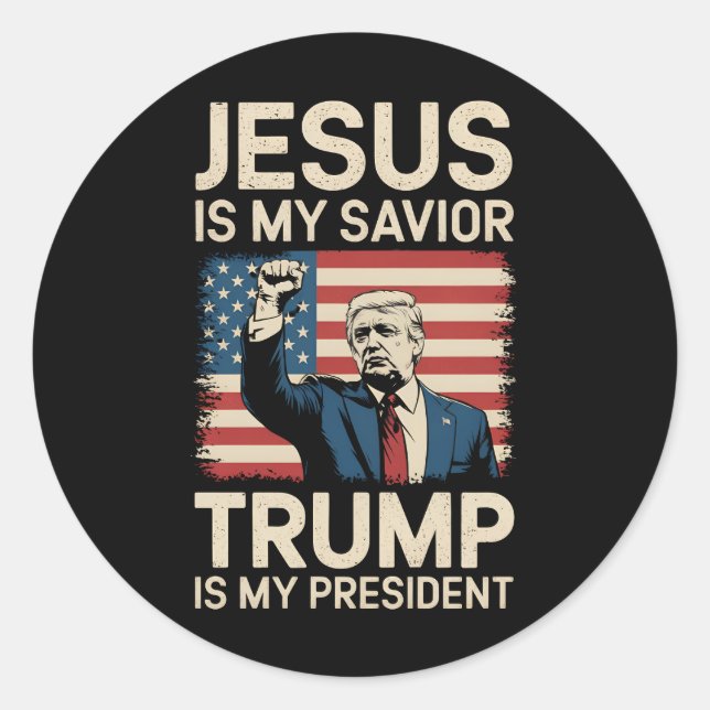 Adesivo Jesus é meu salvador Trump é meu presidente 47 EUA (Frente)