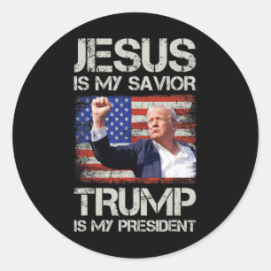 Adesivo Jesus É Meu Salvador Trump É Meu Presidente Americ