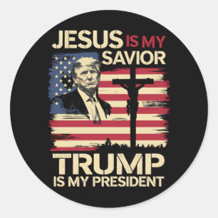 Adesivo Jesus É Meu Salvador Trump É Meu Presidente Bandei